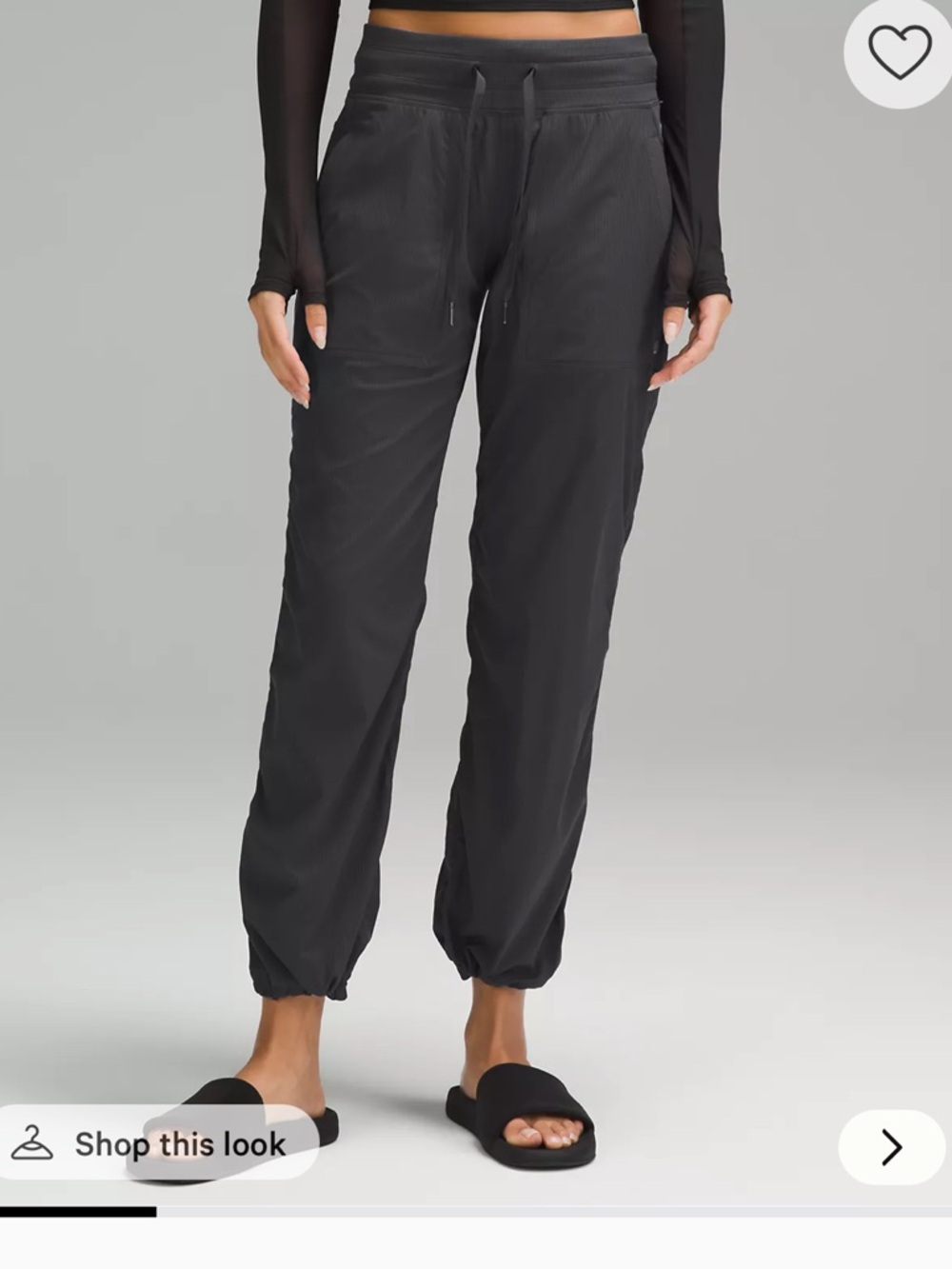 Lululemon Dance Studio Mid-Rise Pant Short drawstring black women’s sz 8